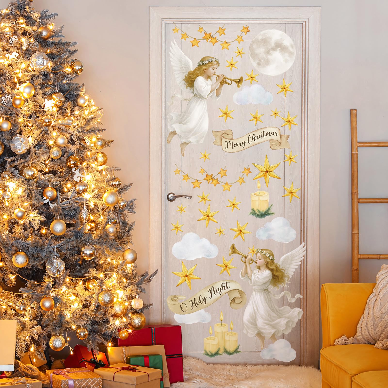 ForraFun room-scene angel wall stickers show expansive decor in living rooms or bedrooms