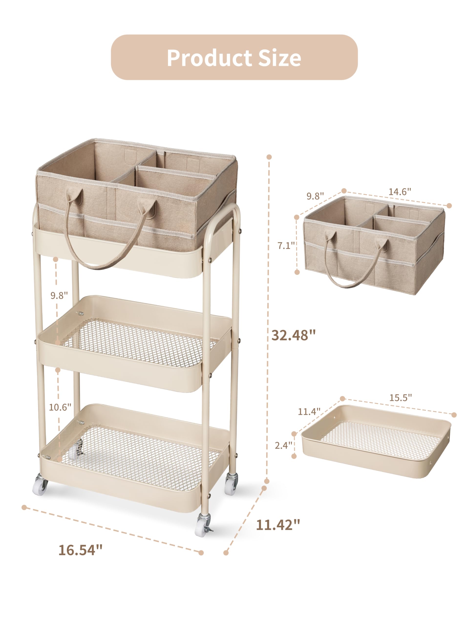 Fortella Baby Diaper Caddy stroller function offers portable storage.