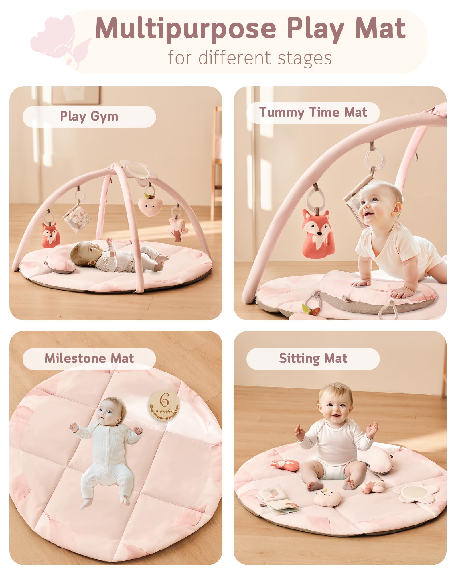 Fortella crinkle book with teether attachment for tactile visual exploration
