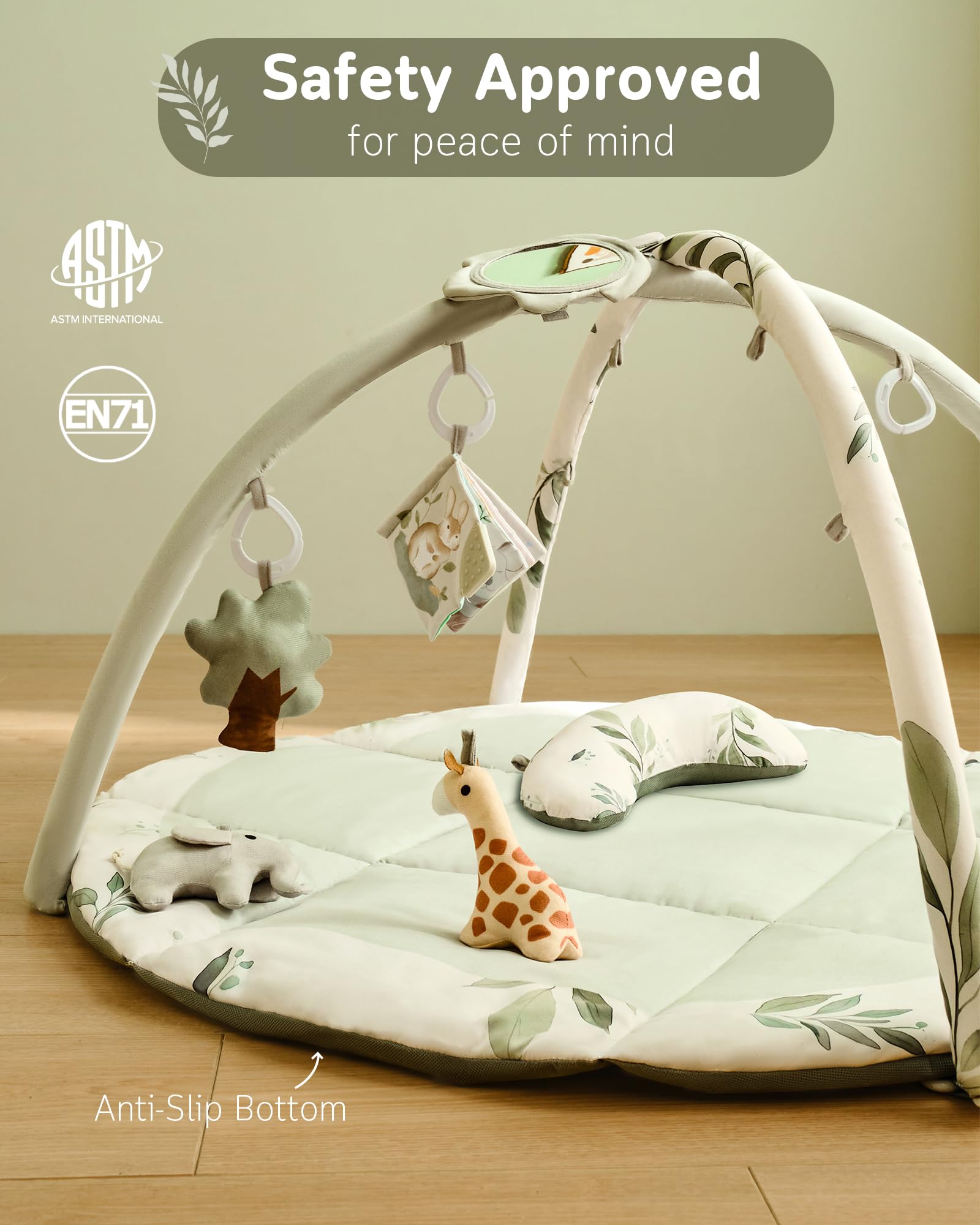 Fortella Baby Play Gym ergonomic pillow adds comfort during resting and tummy time