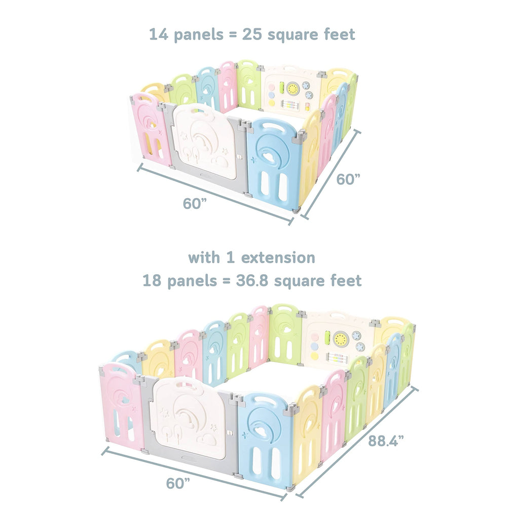 Fortella Cloud Castle extension area extends the playpen to accommodate growing playtime.