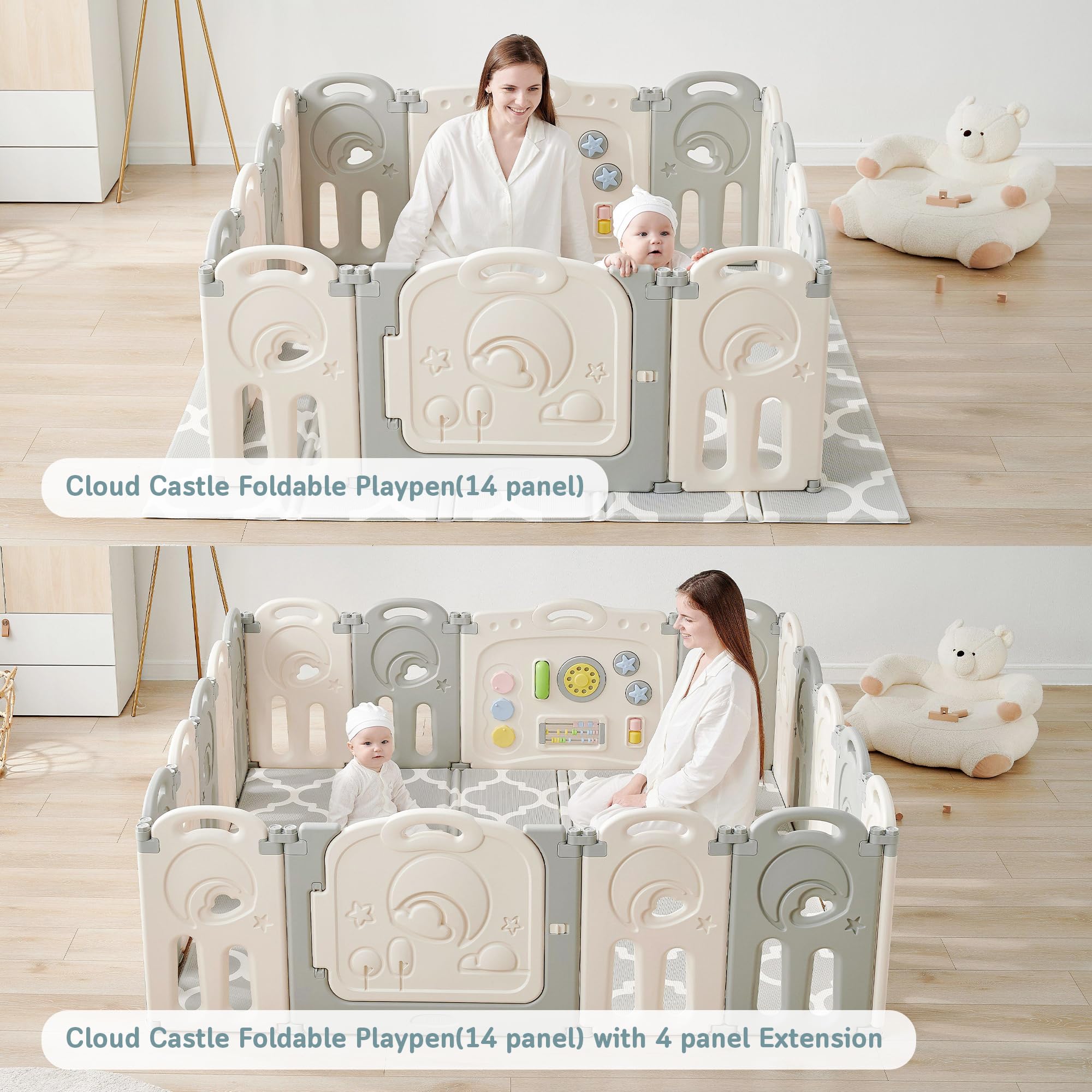 Fortella Cloud Castle spacious 25 sq ft layout offers ample play area.