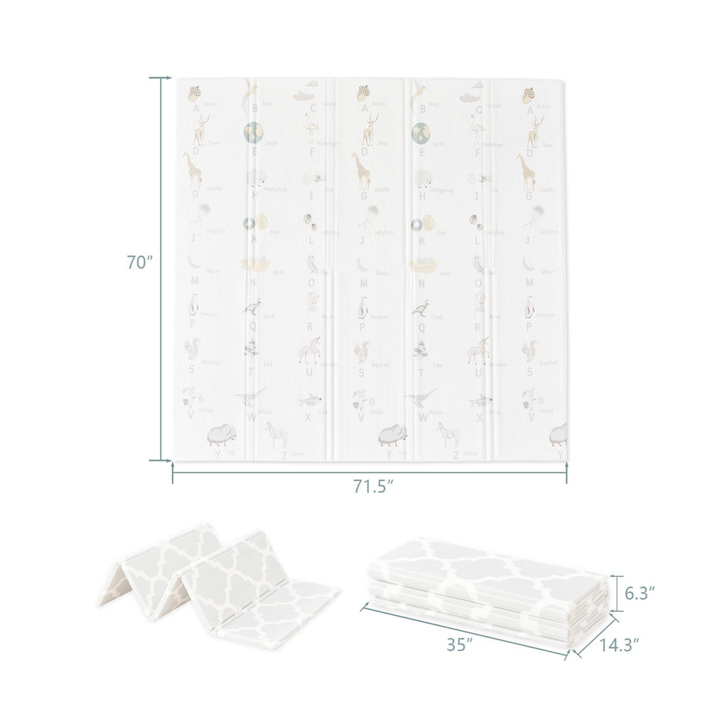 Fortella Cuddle & Learn Playmat features a waterproof surface for quick cleanup after outdoor use.