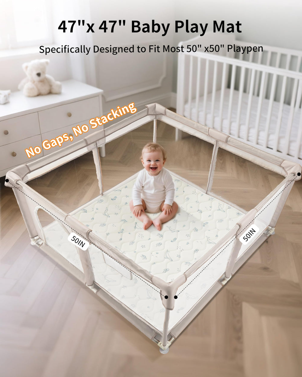 Fortella Play Mat thick foam cushion highlights comfort during crawls and tumbles