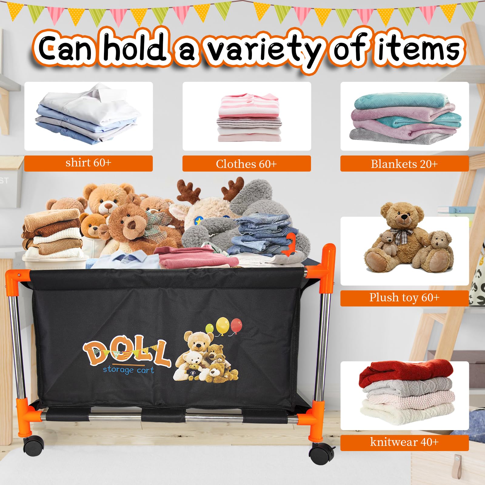Fortune Teller durable stainless-steel frame supports heavy toys safely.