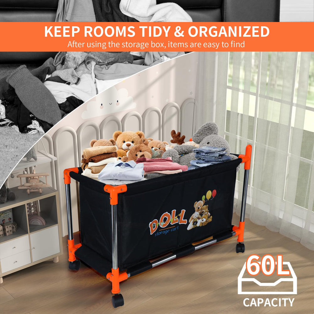 Fortune Teller movable toy chest with wheels helps rearrange play areas.