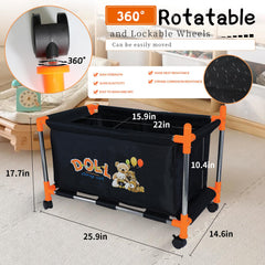 Fortune Teller stuffed animal storage chest close-up shows durable Oxford fabric.