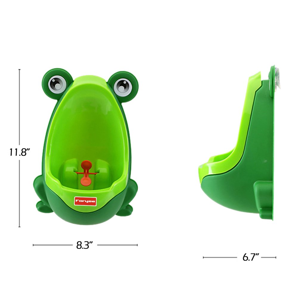 Foryee frog aiming target helps kids aim accurately during potty training.
