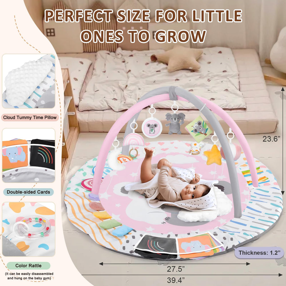 Foryoomi Baby Play Gym Koala Pink foldable travel design for portability