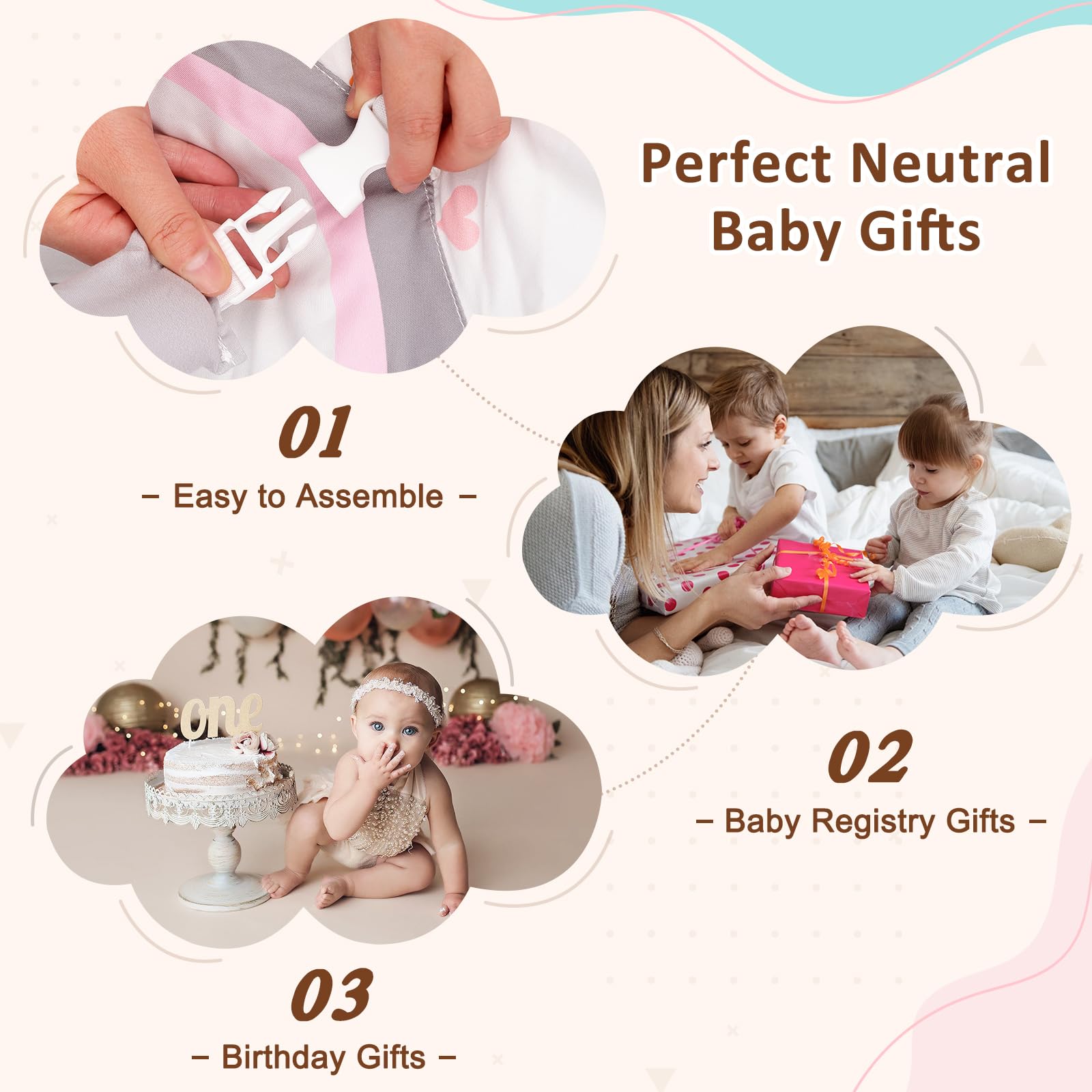 Foryoomi Baby Play Gym Koala Pink gift-ready packaging for newborns