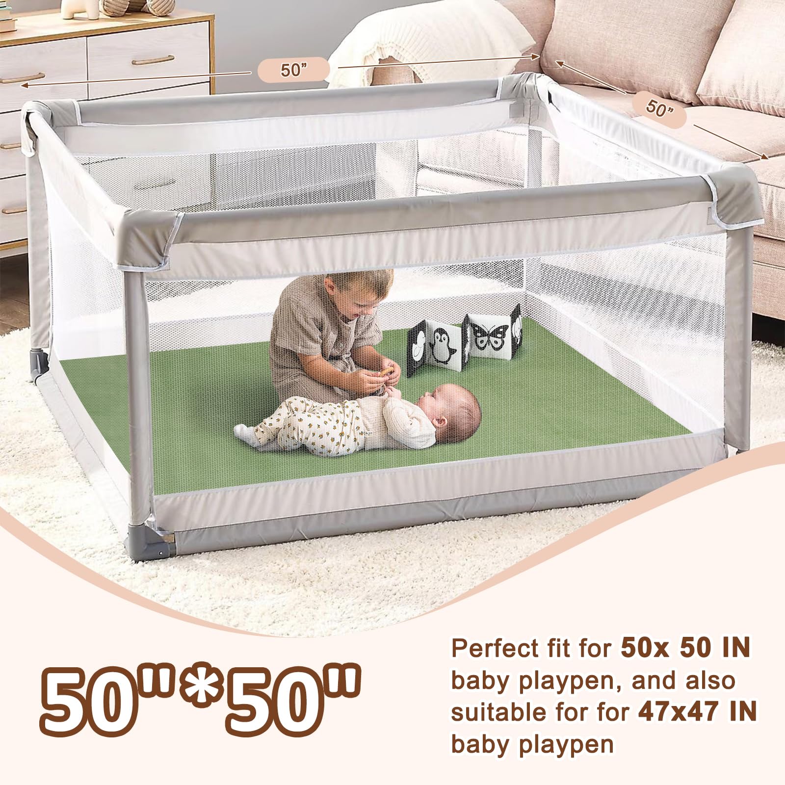 Foryoomi 1.3-inch cushioning cushions knees and elbows during play sessions.