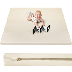 Foryoomi baby play mat in beige room for spacious crawling area.
