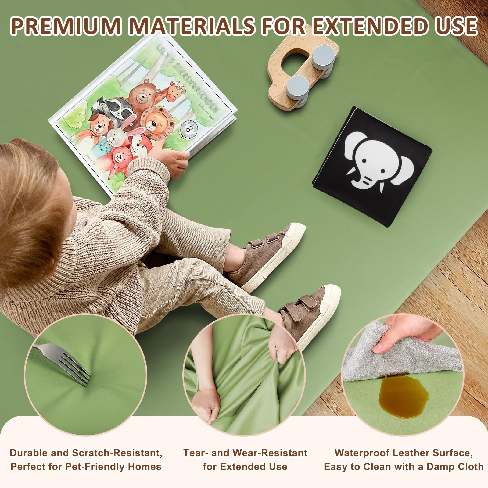 Foryoomi measures 50x50 inches for versatile use in playpens and rooms.