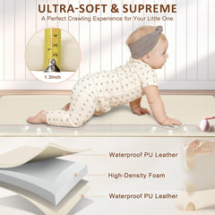 Foryoomi baby play mat waterproof wipe-clean surface ideal for messes.