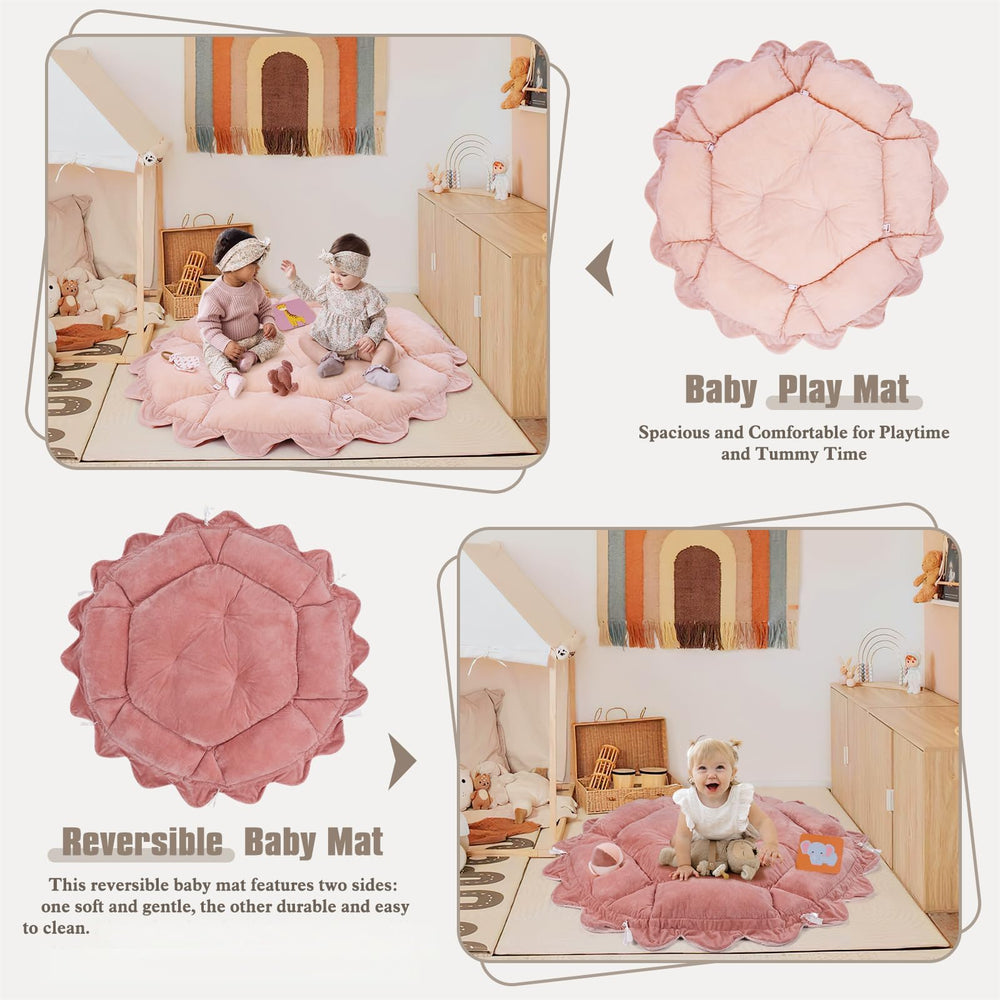 Foryoomi plush cotton play mat offers skin-friendly comfort for baby