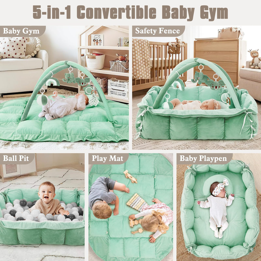 Foryoomi soft baby play mat cotton texture provides durable comfort for floor exploration.