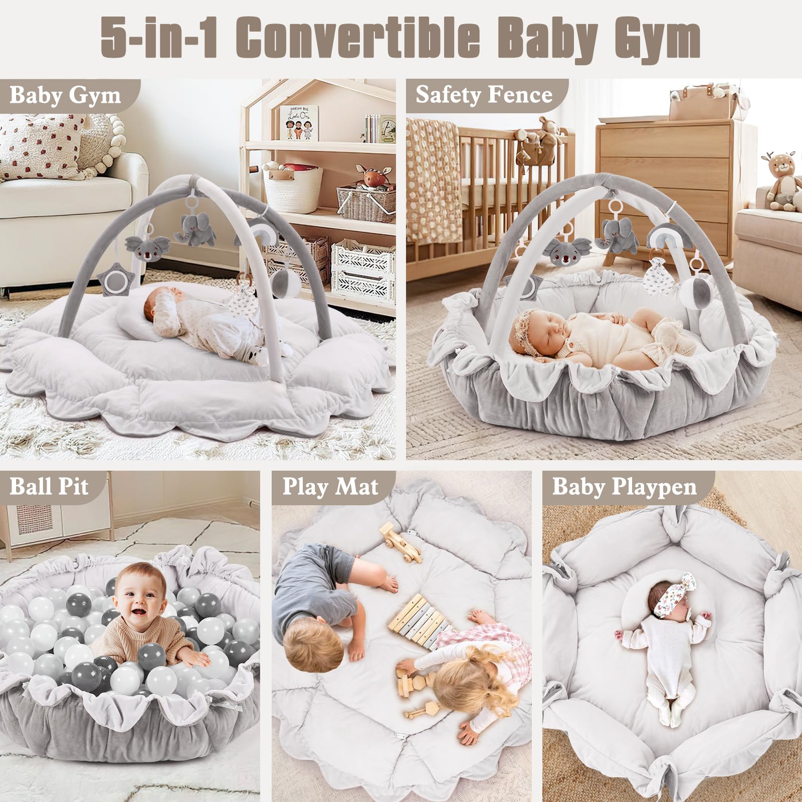 Foryoomi tummy time mat soft cotton with pillow for comfortable early sessions.