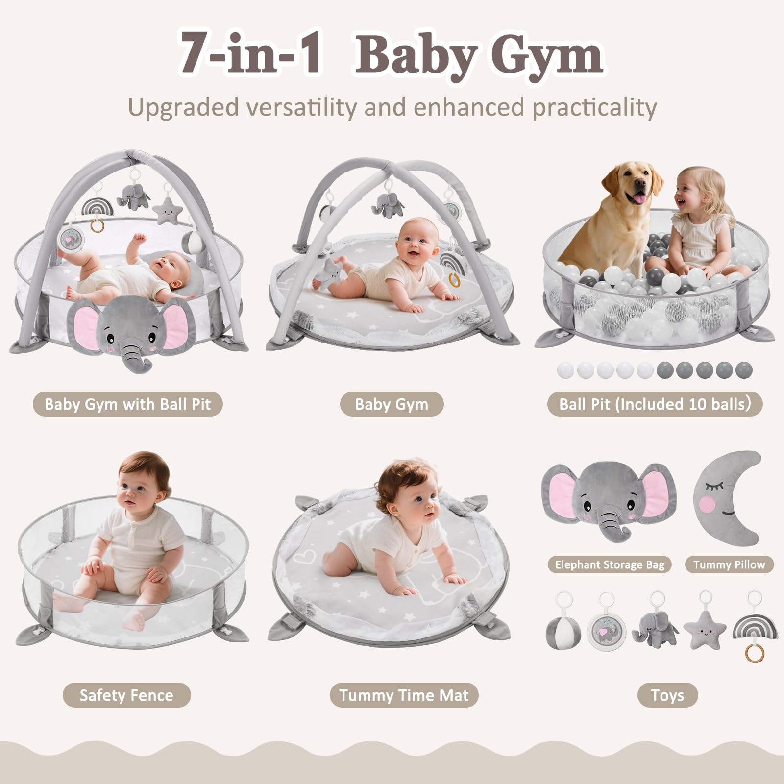 Foryoomi tummy time pillow provides neck support for safe supervised play.