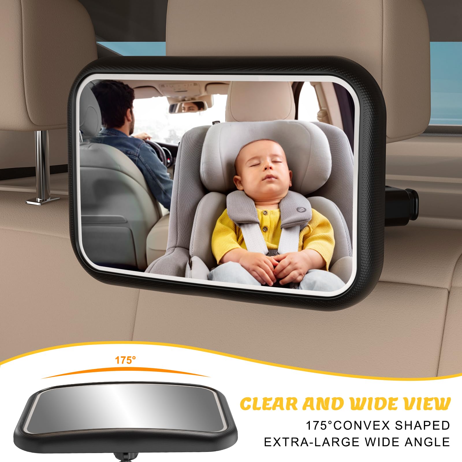 Fosucwin easy-install mirror attaches securely without complex straps.