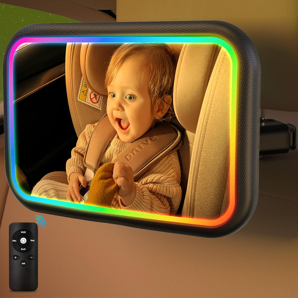 Fosucwin baby car mirror light modes for calm night checks.