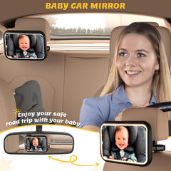 Fosucwin wide-view mirror provides broad sight of your baby.