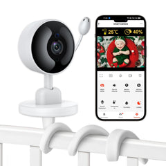 FOUKWKC Tuya baby monitor 2K camera captures clear daytime footage.