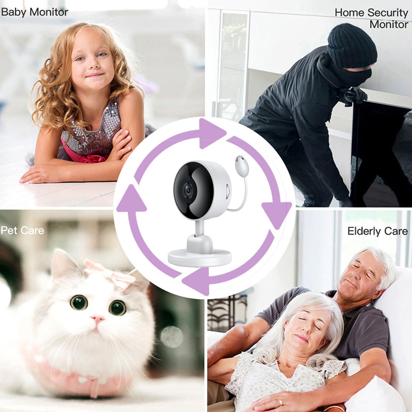FOUKWKC Tuya baby monitor local and cloud storage options.