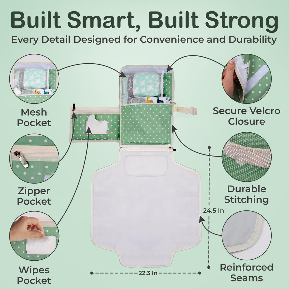 Four Cuddles eco-friendly materials provide durable, planet-conscious diaper changing on the go.