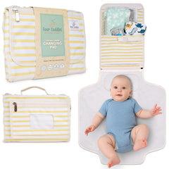 Four Cuddles portable diaper changing pad extended wings provide full coverage on the go.