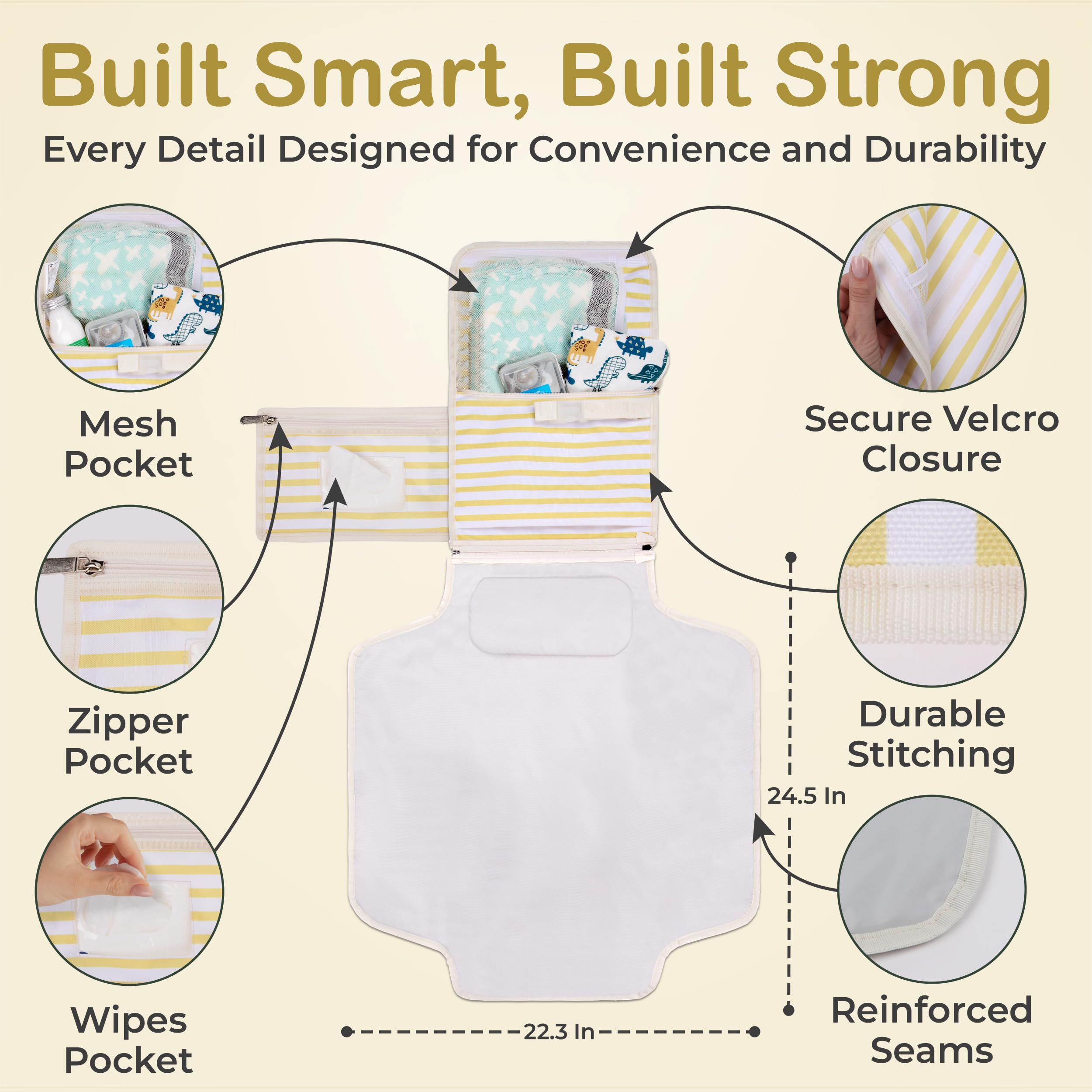 Four Cuddles portable diaper changing pad folded-compact fits in any diaper bag.