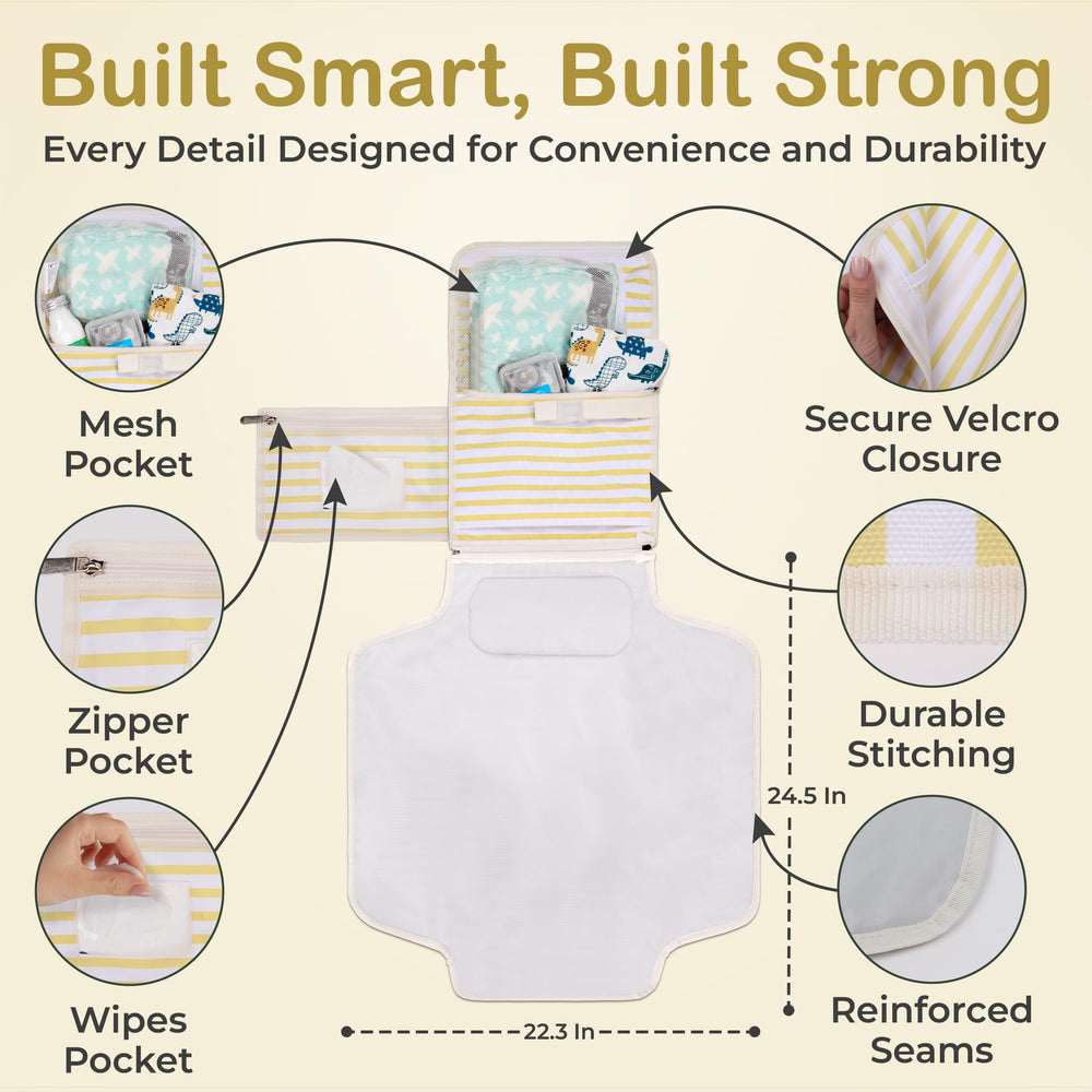 Four Cuddles portable diaper changing pad folded-compact fits in any diaper bag.