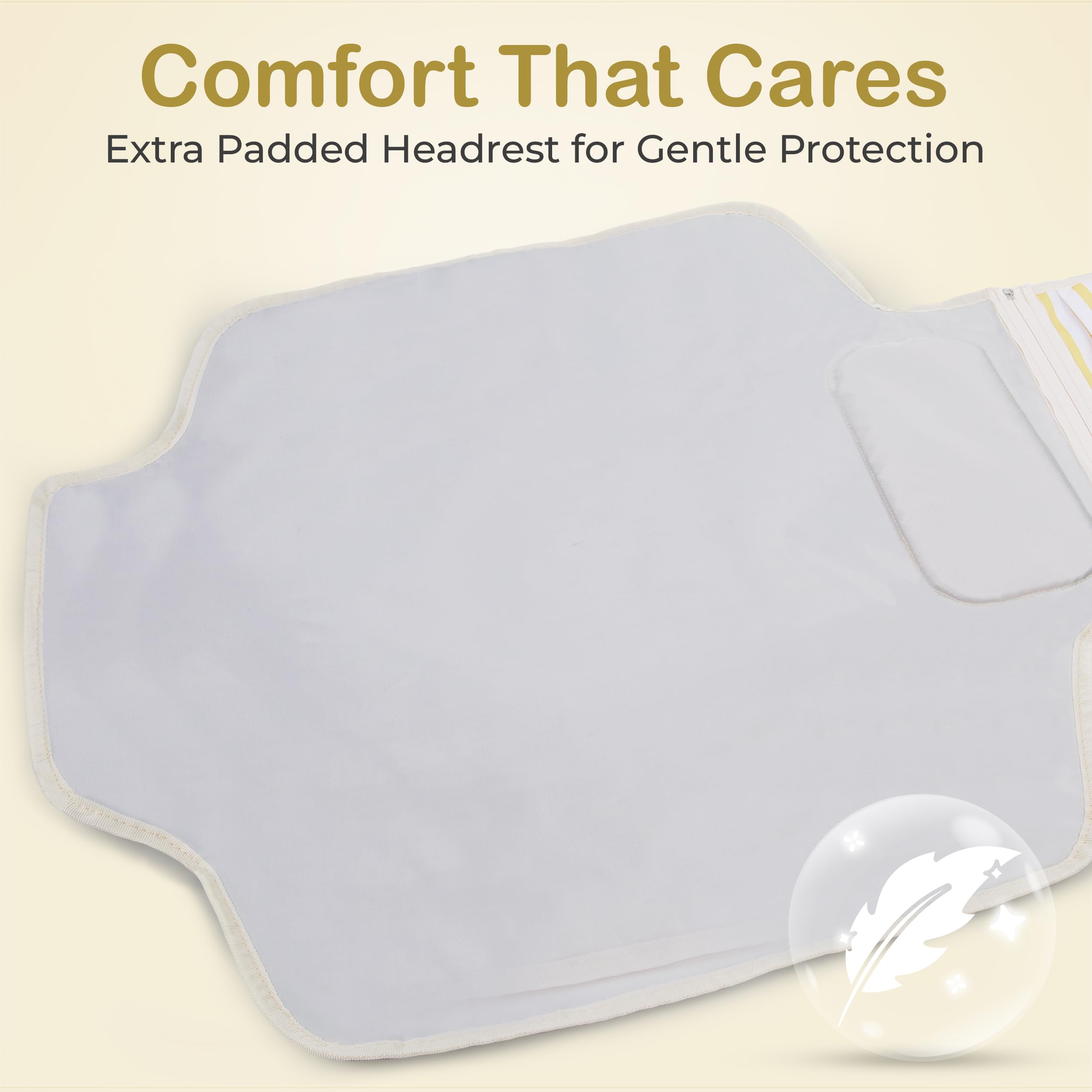 Four Cuddles portable diaper changing pad wipe-clean surface for quick spills.
