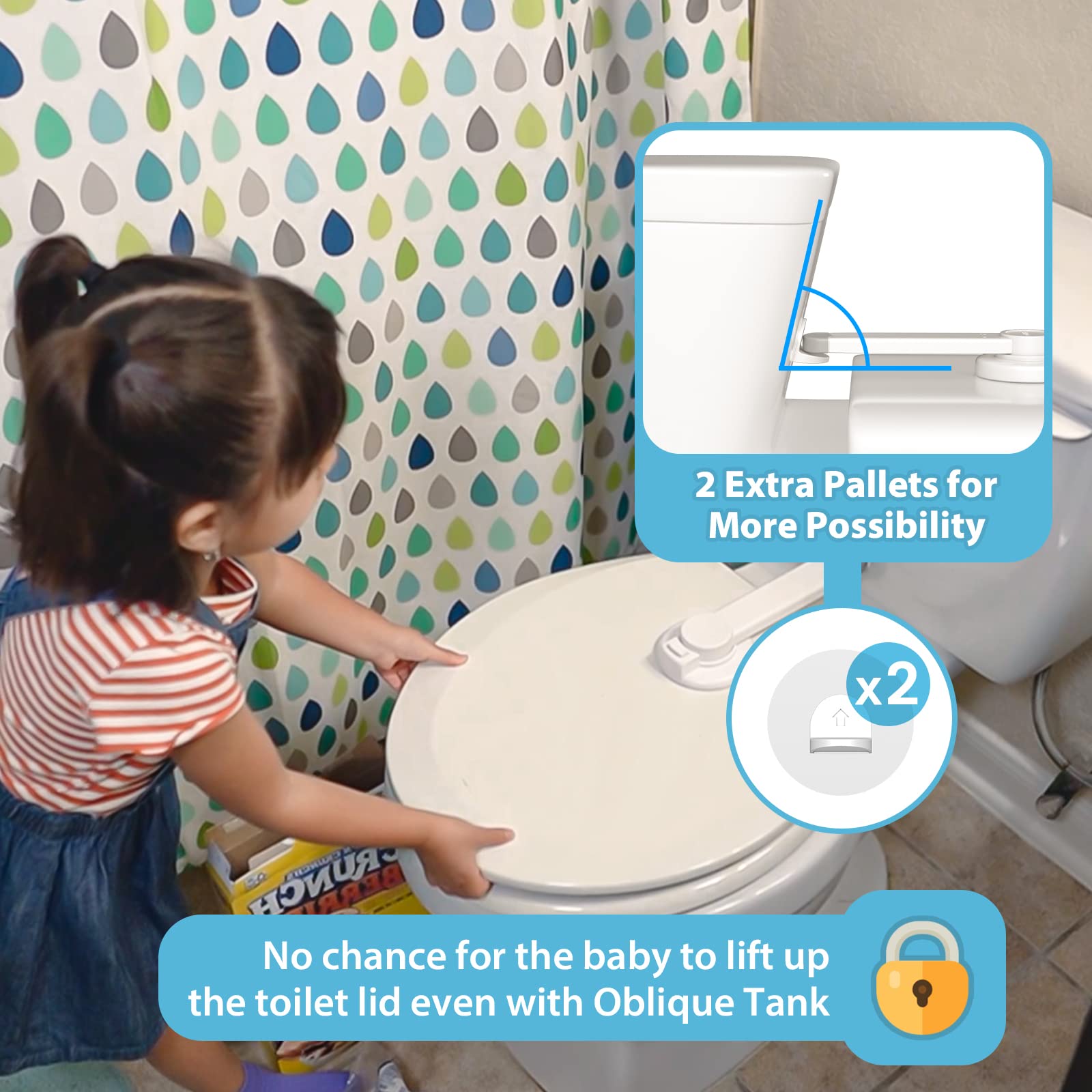4our Kiddies toilet lock on lid demonstrates secure closure for child safety