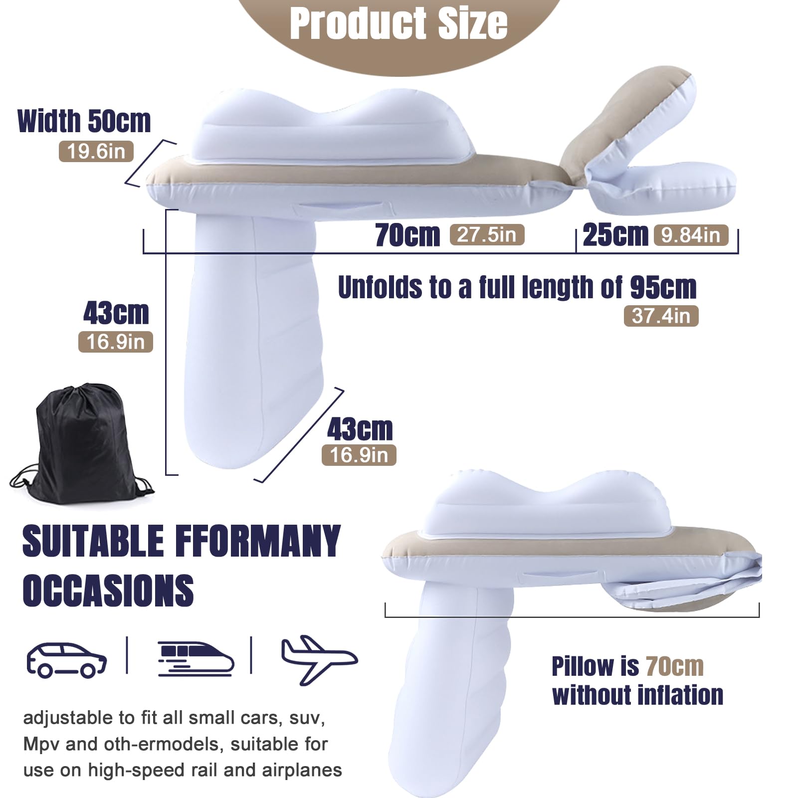 FOVERN1 airplane-seat-extender with guardrails keeps a child secure during travel.