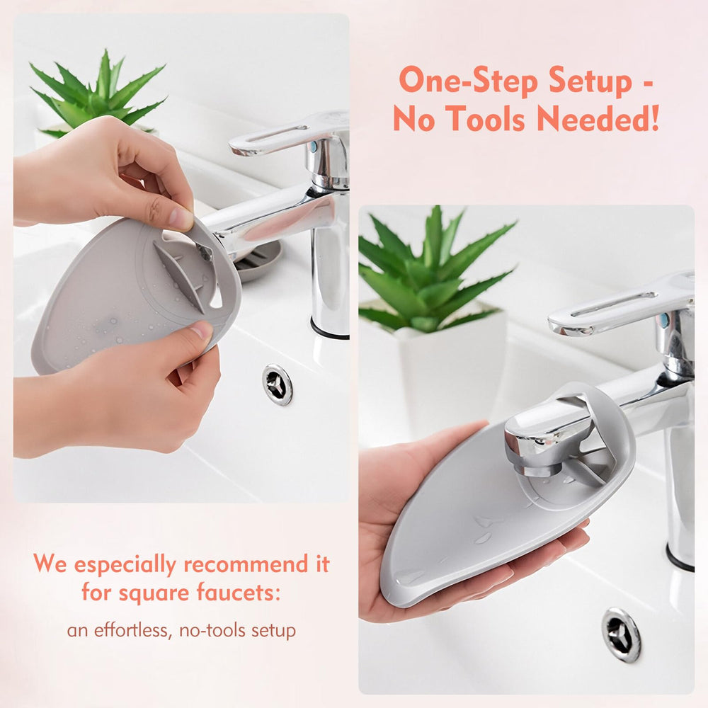 FOVKO on-faucet attachment demonstrates easy, tool-free installation