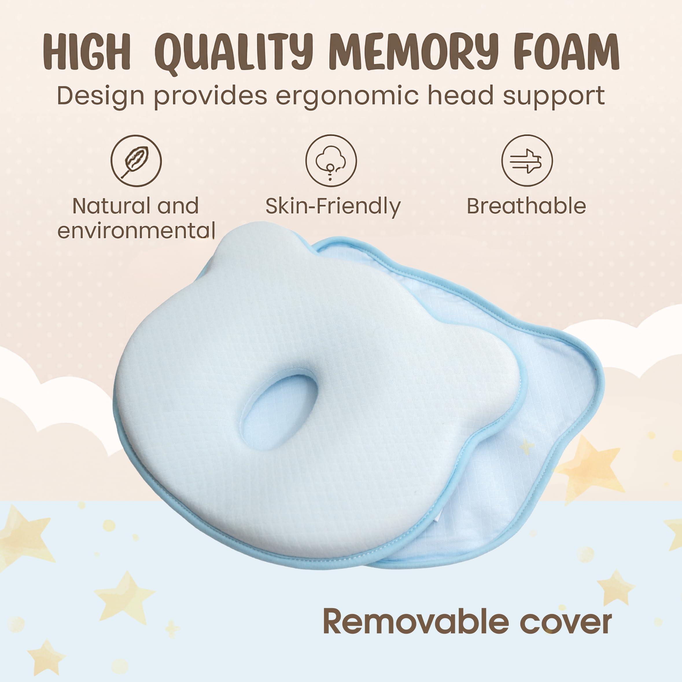 FOX DREAMS baby head support helps cradle tiny heads during routine diaper changes