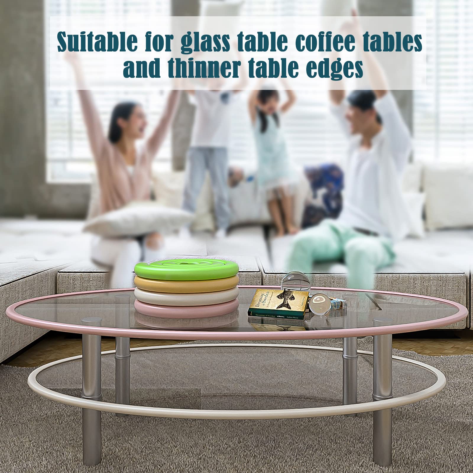 Fozobaiy edge protectors applied to kitchen counter demonstrating babyproofing