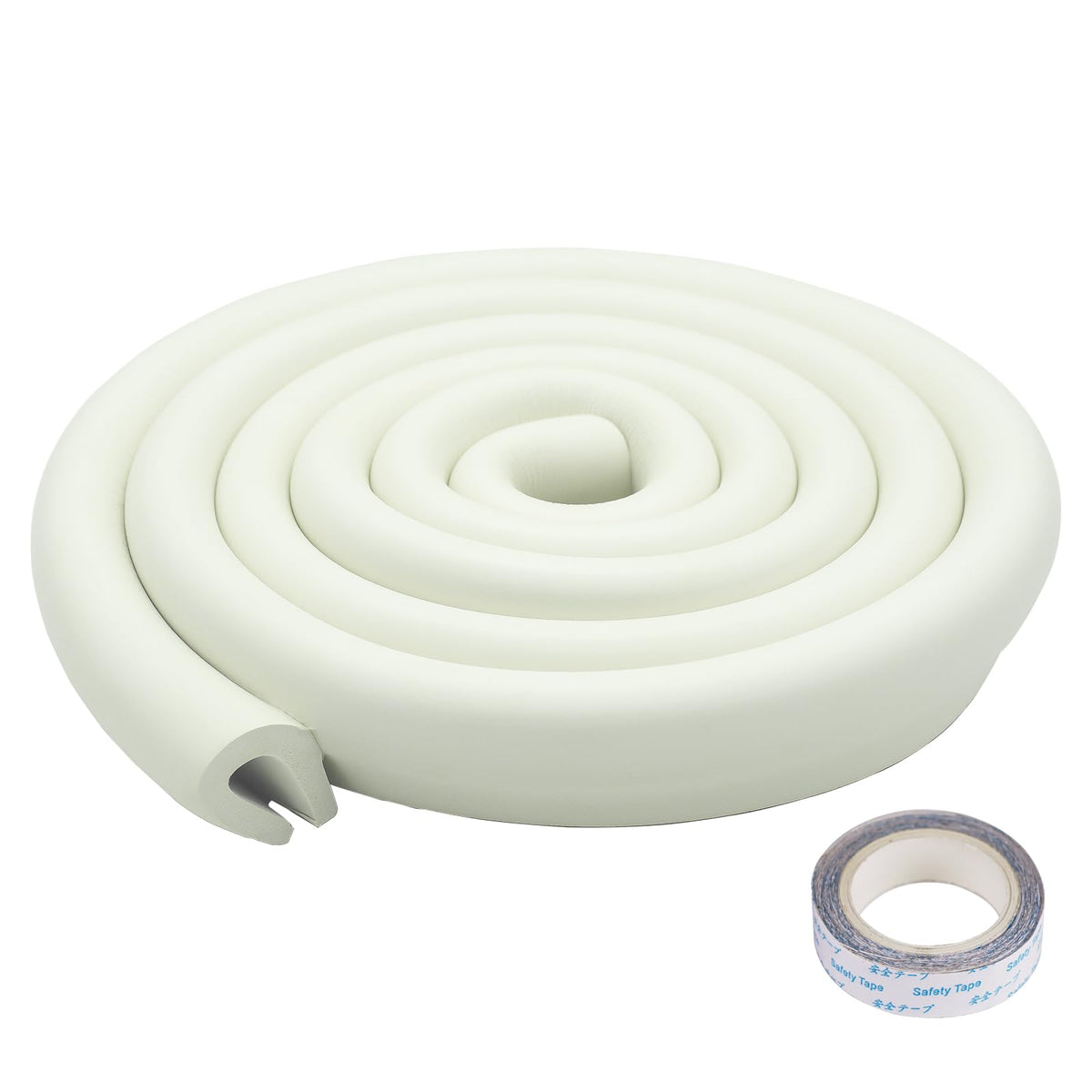 Fozobaiy U Shape Edge Protectors closeup milky white cushion for child-safe corners.