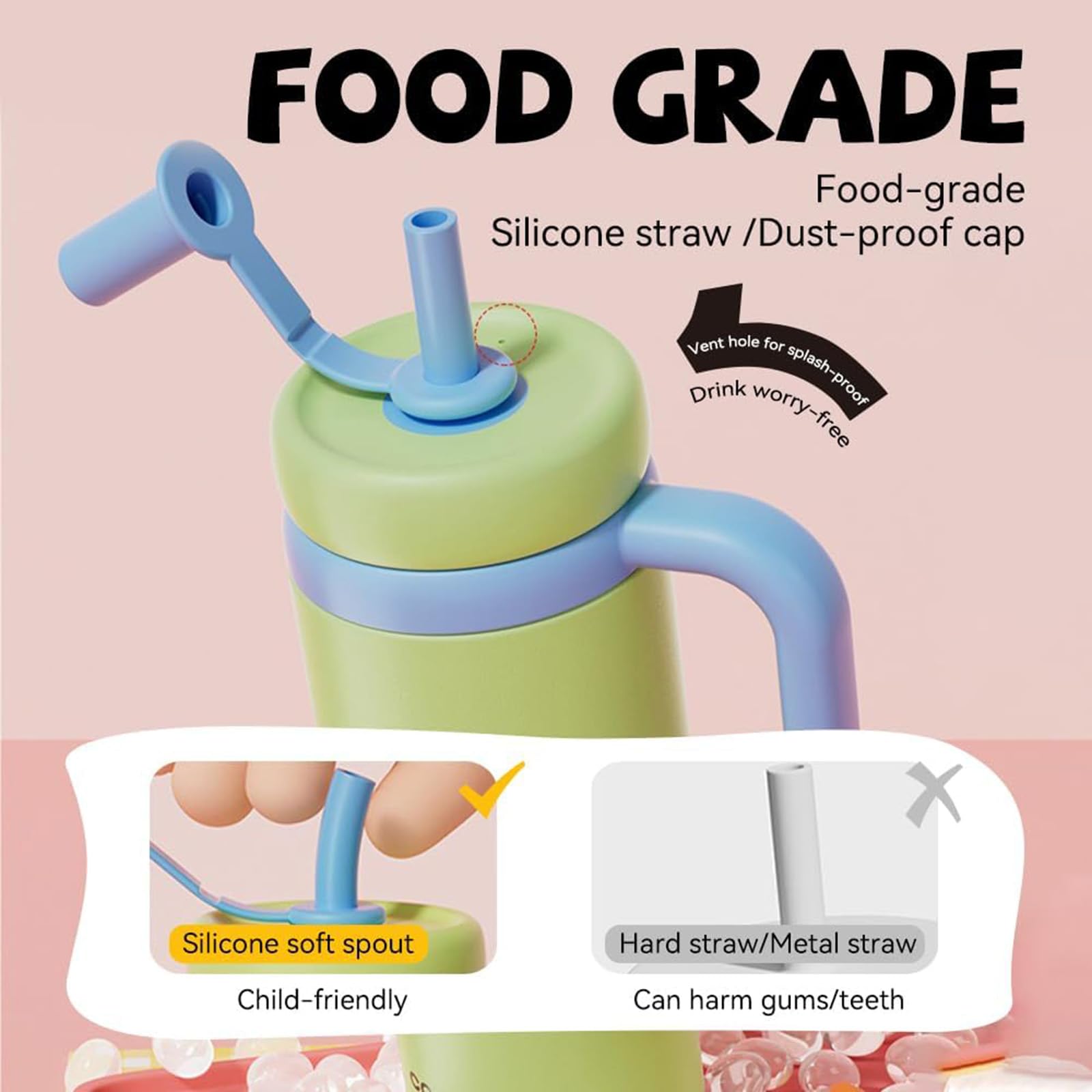 FRAGRANTGARDEN two silicone straws offer soft, safe sipping for all ages