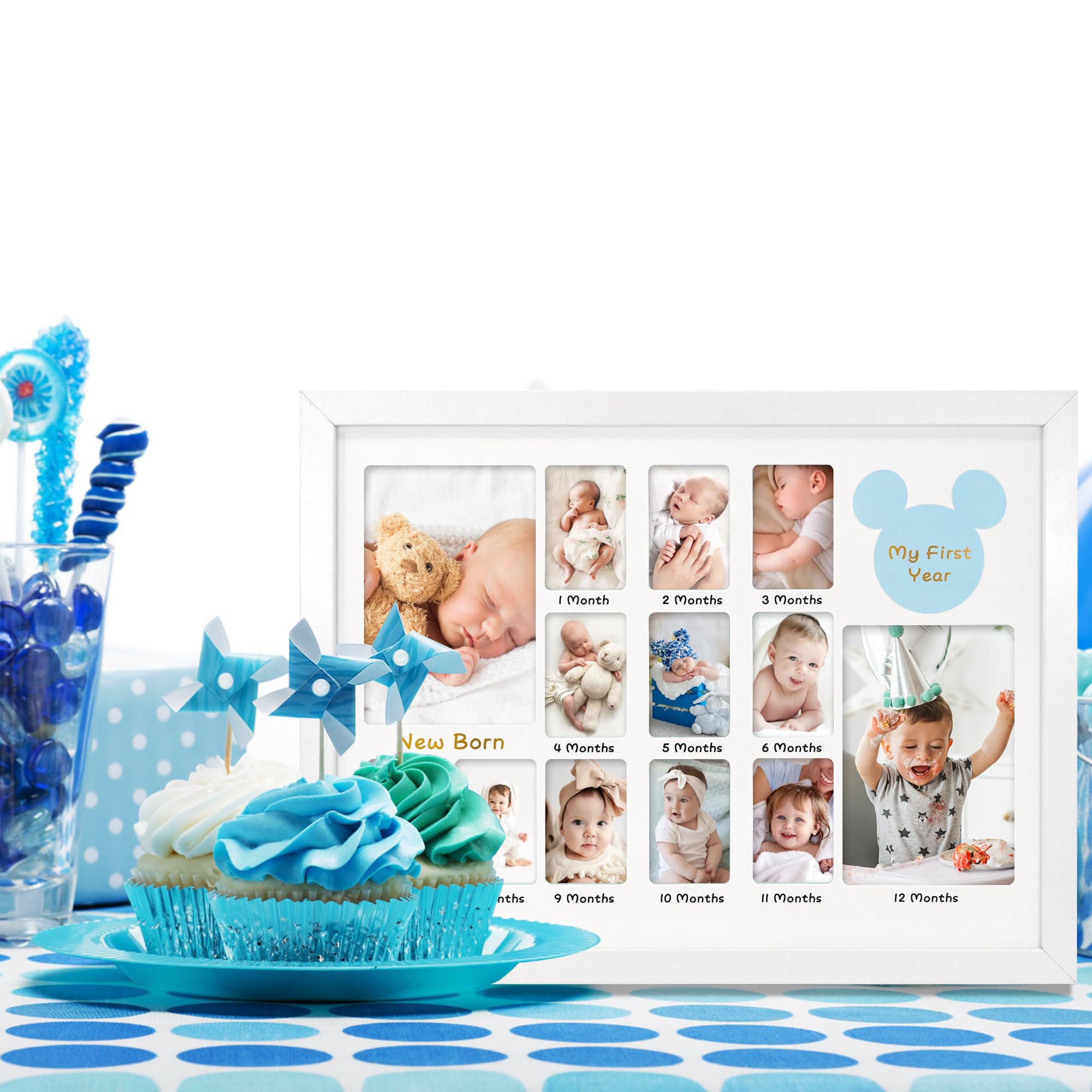 FramePro thirteen-slot layout enables milestone memory display from newborn to one year