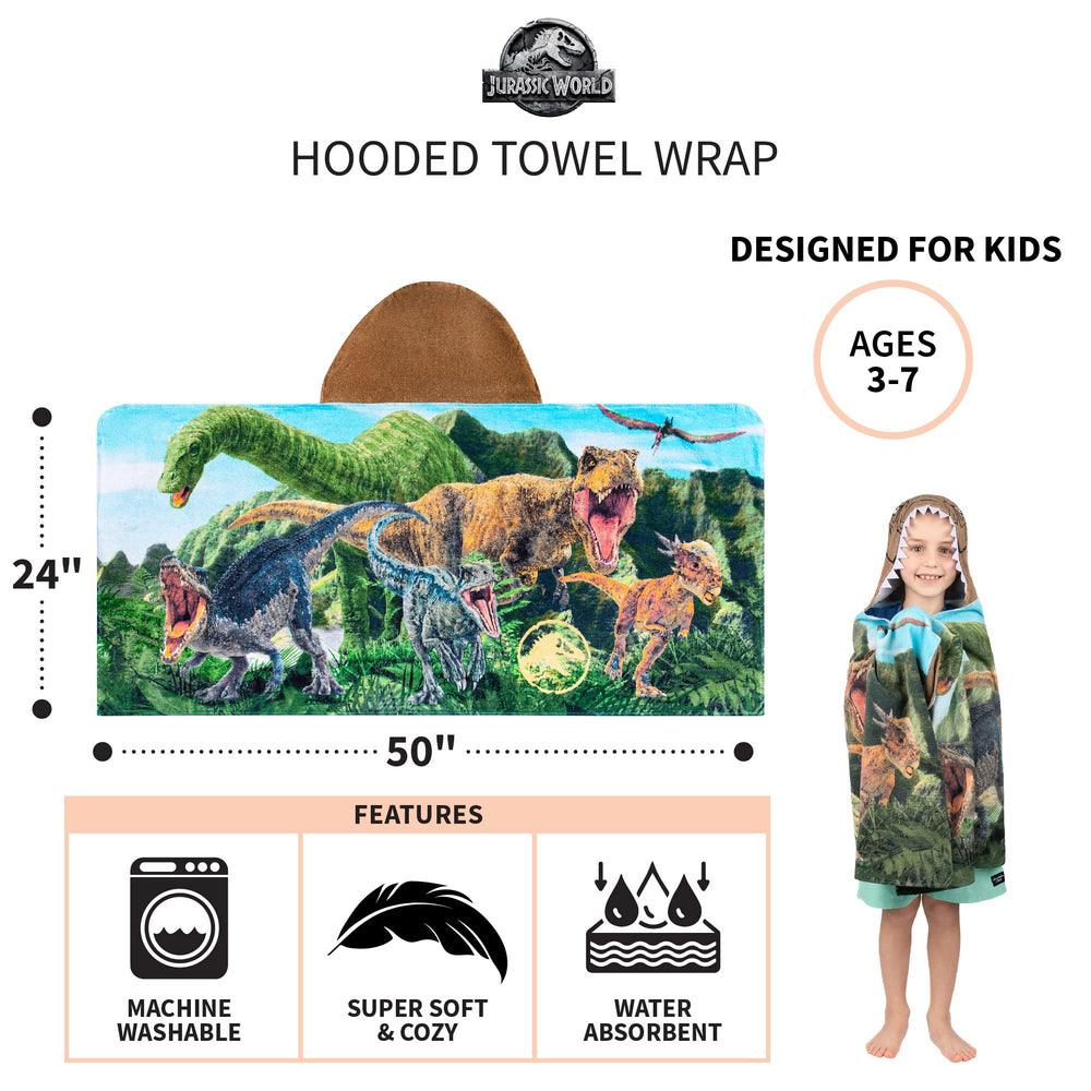 Franco hooded towel wrap worn as cape during bath time play.