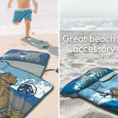 Franco Jurassic World licensed design on nap mat appeals to kids at nap time.