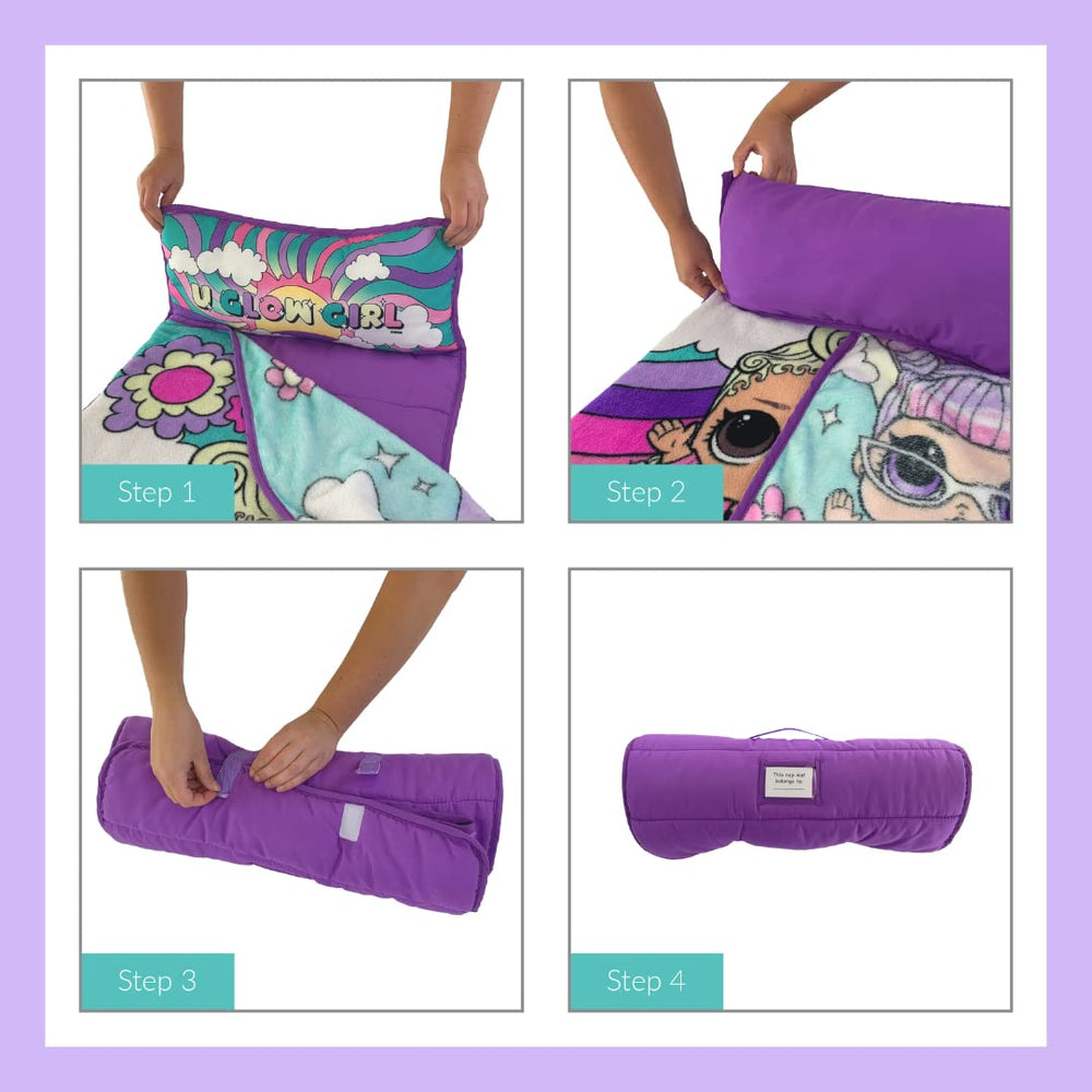 Franco LOL Surprise nap mat travel-ready setup ideal for on-the-go naps.