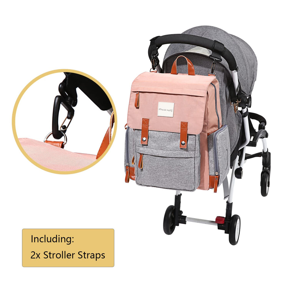 Frank Mully diaper bag backpack changing area setup for quick diaper changes.