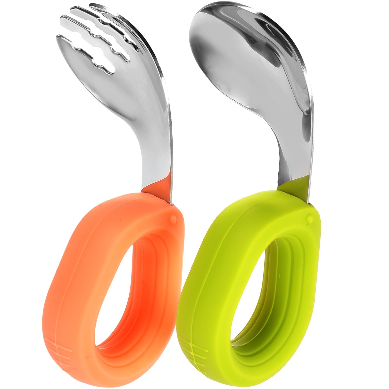FRCOLOR training spoon kit with ergonomic grip supports independent feeding
