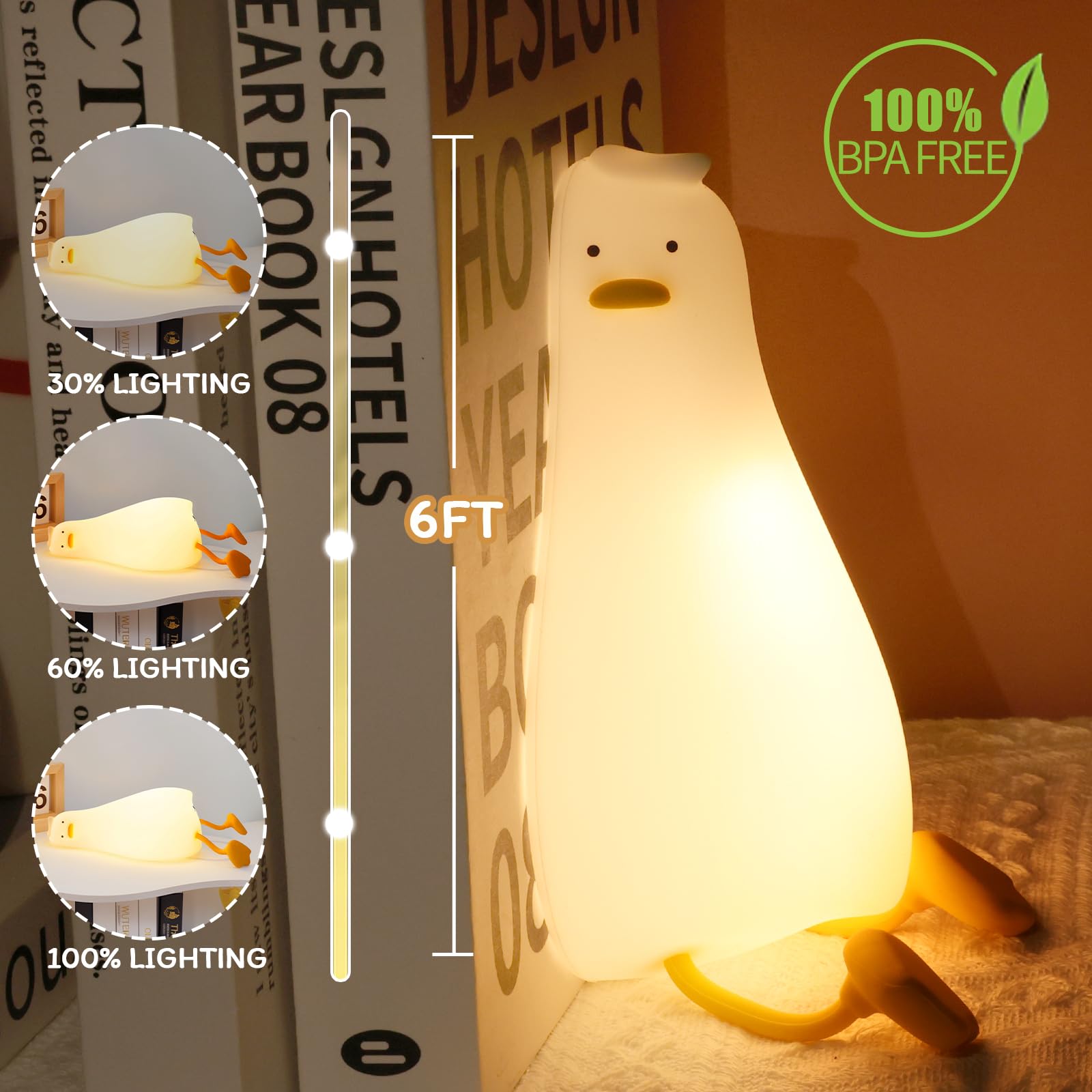 FRDEV night light with touch control showing easy brightness adjustment