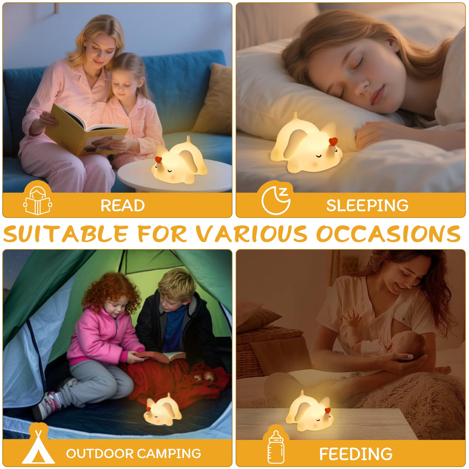 FRDEV Elephant night light includes auto-off timer for safe nursery use.
