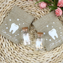 Free-Space glass bottle 20ml with tooth print — safe tooth storage for keepsakes.