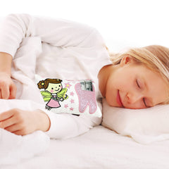 free-space Tooth Fairy Pillow embroidered detail highlights the tooth motif to spark curiosity