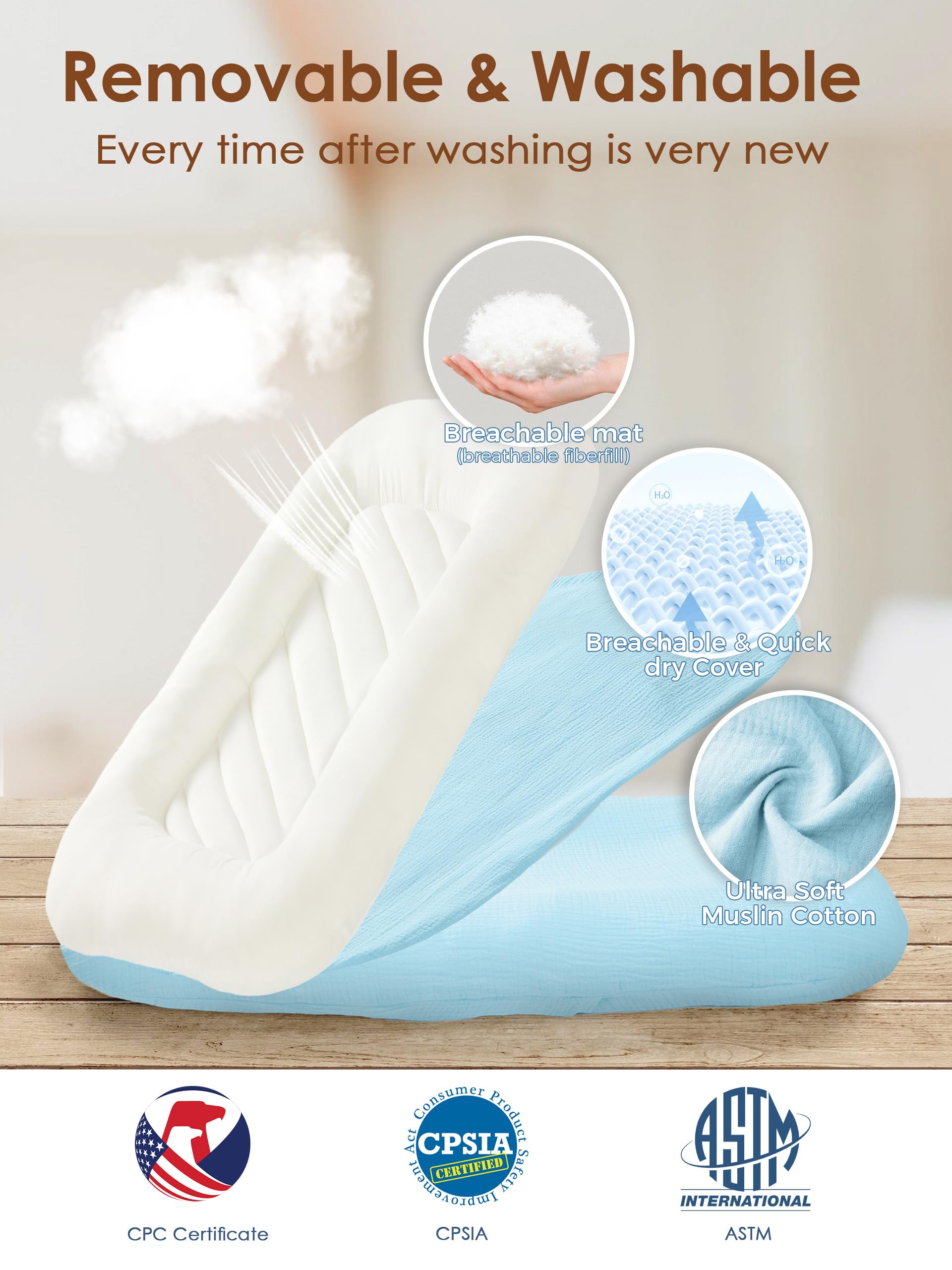 Freejoy baby lounger bionic-design highlights engineered space for newborn comfort